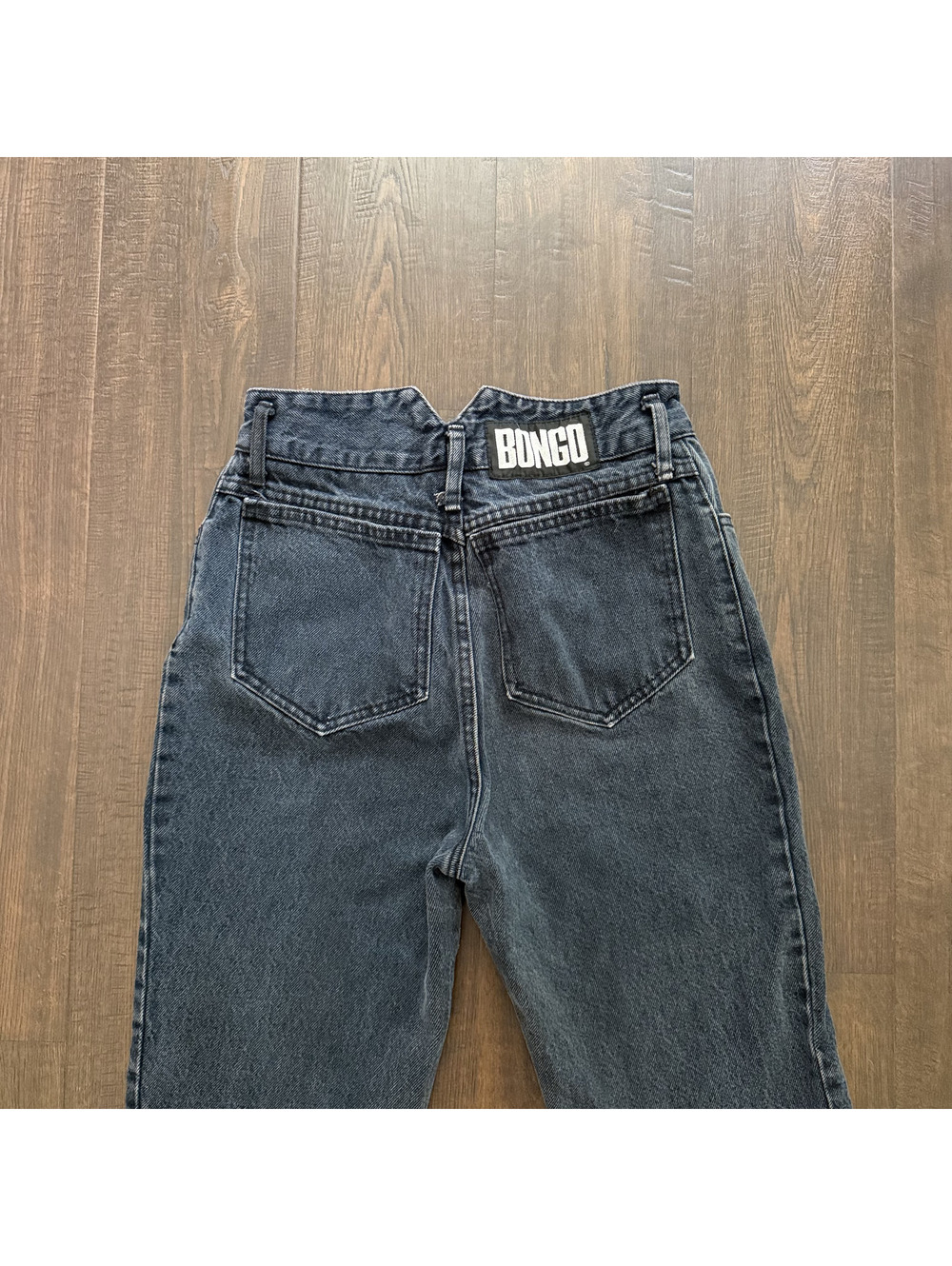 Vintage 90s Bongo Black Jeans 27x29 High Rise Tapered Mom Jeans USA Made